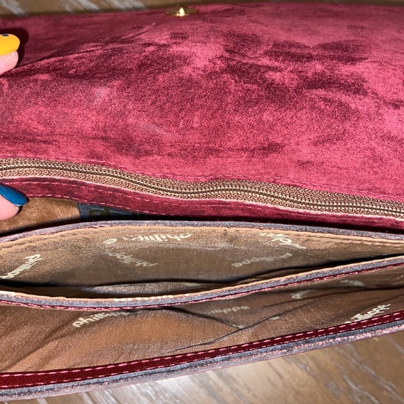 Philippe Oversized wristlet. Chocolate color with red under tone. - Picture 7 of 13